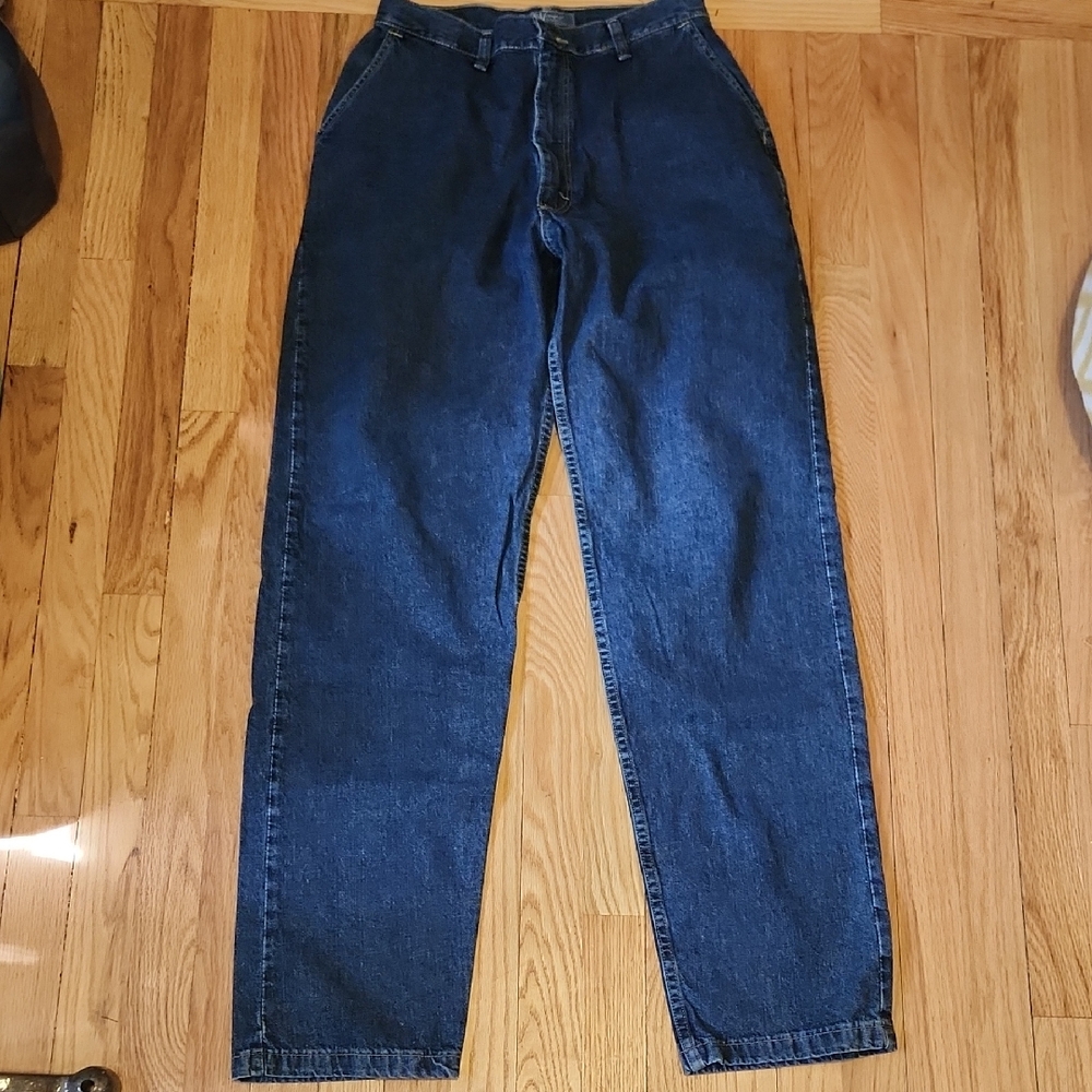 Wrangler For Women Dark Wash Trouser Style Denim Jeans Size 10 Length 34